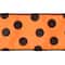 2.5" x 6.6yd. Orange with Black Glitter Dots Wired Faux Linen Ribbon by Celebrate It®